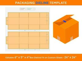 carton livraison boîte 6x5x4 pouce dieline modèle vecteur