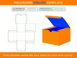 cadeau boîte, dieline modèle vecteur