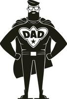 meilleur papa clipart, héros papa silhouette vecteur