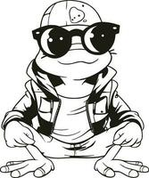 cool peu grenouille silhouette, mignonne grenouille enfant vecteur