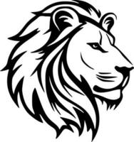 Lion côté tête noir grandes lignes monochrome vecteur illustration