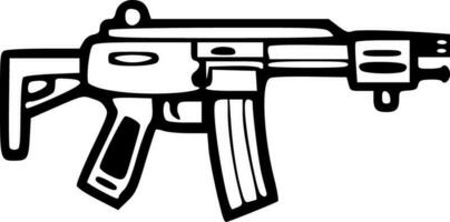 fusil pistolet noir grandes lignes vecteur illustration