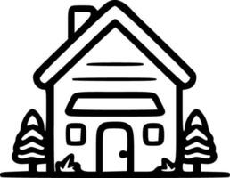 maison icône monochrome vecteur illustration