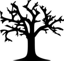 mort arbre noir silhouette transparent vecteur illustration