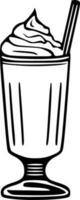 Milk-shake boisson noir grandes lignes vecteur illustration