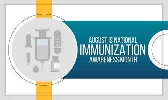 immunisation conscience mois est observé chaque année dans août, il est le processus par lequel un personnes immunitaire système devient fortifié contre un agent. vecteur illustration
