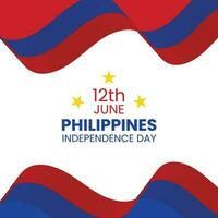 philippine indépendance journée Contexte avec agitant drapeau. affiche de philippines indépendance journée avec philippines drapeau. vecteur
