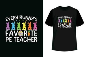 Pâques chaque lapin préféré pe prof physique ed T-shirt vecteur