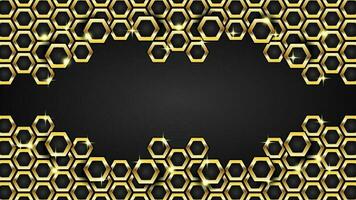 d'or hexagonal avec noir Contexte vecteur