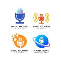 création de logo de studio de disques de musique vecteur