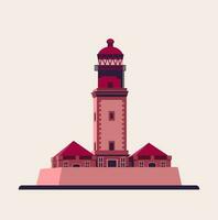 phare, mer balise maison. vecteur illustration dans plat dessin animé style.