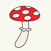 dessin animé vecteur marrant mignonne bande dessinée personnages, mouche agaric champignon.