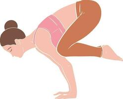 corbeau pose yoga illustration vecteur