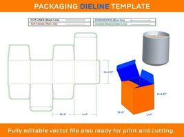 pot bougie boîte, se soucier paquet vecteur dieline modèle