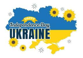 content Ukraine indépendance journée vecteur illustration sur 24 août avec ukrainien drapeau Contexte dans nationale vacances plat dessin animé main tiré modèles