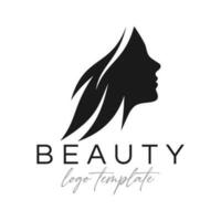 femme tête silhouette logo conception. femme visage avec longue cheveux vecteur illustration. pour beauté, produits de beauté, salon, santé et spa, cheveux modes, et mode thèmes