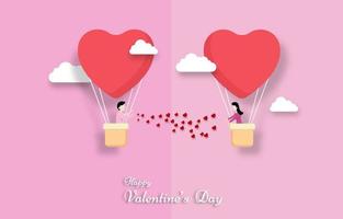 amour carte d'invitation valentine day ballon coeur sur fond abstrait vecteur