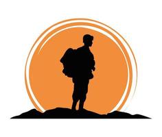 icône de silhouette de soldat militaire vecteur