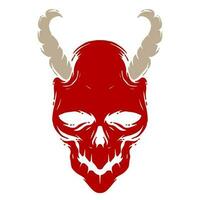 diable crâne illustration mascotte logo art vecteur