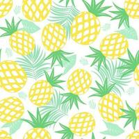 sans couture ananas avec tropical feuilles. été impression vecteur