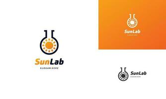 Soleil laboratoire logo conception icône modèle vecteur