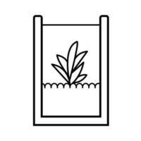 petit succulent bureau plante dans verre pot vecteur icône décrit isolé sur carré blanc Contexte. Facile plat minimaliste décrit dessin animé dessin. botanique Naturel jardin art.