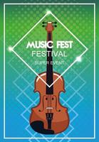 affiche du festival de musique avec violon vecteur