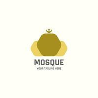 mosquée logo avec Trois hexagones. vecteur