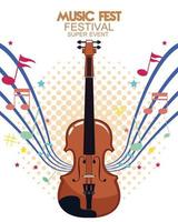 affiche du festival de musique avec violon vecteur