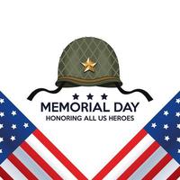affiche de célébration du jour du souvenir avec casque militaire vecteur