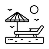 un icône de transat représente bronzage ou relaxation dans le soleil, prime vecteur conception