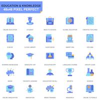 Simple Set Education and Knowledge Flat Icons pour site Web et applications mobiles vecteur