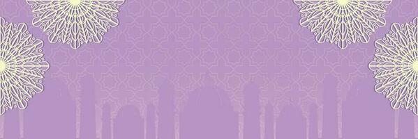 islamique Contexte avec mosquée silhouette et mandala ornement, vecteur pour bannière, salutation carte, social médias.