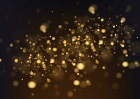 texture de paillettes d'or isolée avec bokeh sur fond. célébration de la couleur des particules. explosion dorée de conception de confettis. illustration vectorielle vecteur
