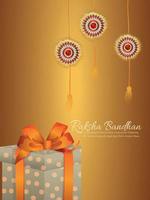 rakhi réaliste pour un joyeux dépliant de célébration de raksha bandhan vecteur