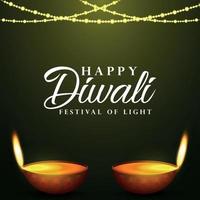 carte de voeux joyeux festival indien diwali vecteur