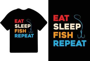 manger sommeil poisson répéter typographie pêche T-shirt conception. pêche vêtements typographie T-shirt conception. vecteur