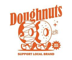 dessin animé personnage de Donut graphique conception pour t chemise rue porter et Urbain style vecteur