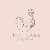 main tiré logo beauté se soucier féminin salon et spa cosmétique femmes vecteur icône symbole illustration conception