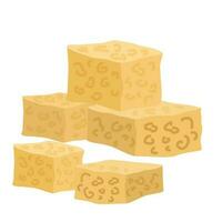 fromage tranches. laitier produit pour livre de recettes, emballage, les cafés, menus, Restaurants. vecteur main dessiner illustration isolé