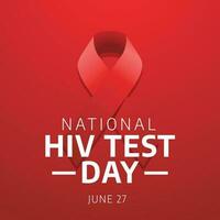 nationale HIV essai journée conception modèle pour fête. HIV essai journée. rouge ruban pour HIV conception. ruban vecteur conception.