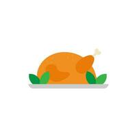 rôti poulet ou dinde plat conception vecteur illustration. grillé poulet icône