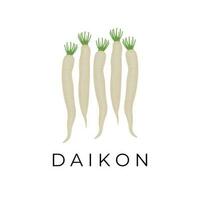 hiver daikon ou blanc un radis illustration logo vecteur
