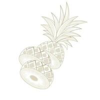 ancien ananas fruit Facile dessin animé illustration logo vecteur
