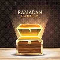 célébration du ramadan kareem avec poitrine vecteur