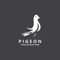 pigeon oiseau logo vecteur icône illustration modèle de conception