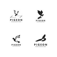 pigeon oiseau logo vecteur icône illustration modèle de conception