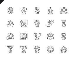 Simple Set Awards Line Icons pour sites Web et applications mobiles. vecteur