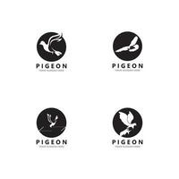 pigeon oiseau logo vecteur icône illustration modèle de conception