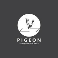 pigeon oiseau logo vecteur icône illustration modèle de conception